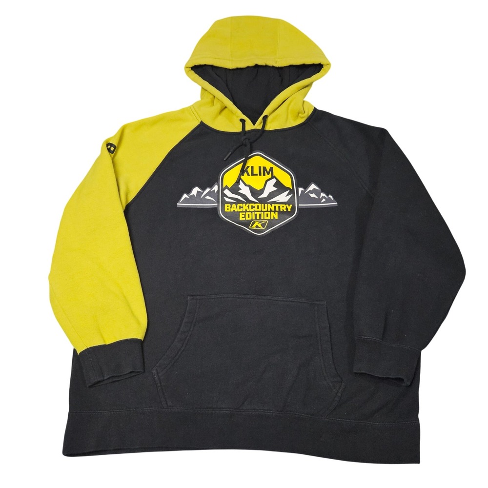 Klim Backcountry Edition Hoodie XL Black Yellow Graphic Outdoor Snowmobile Biker